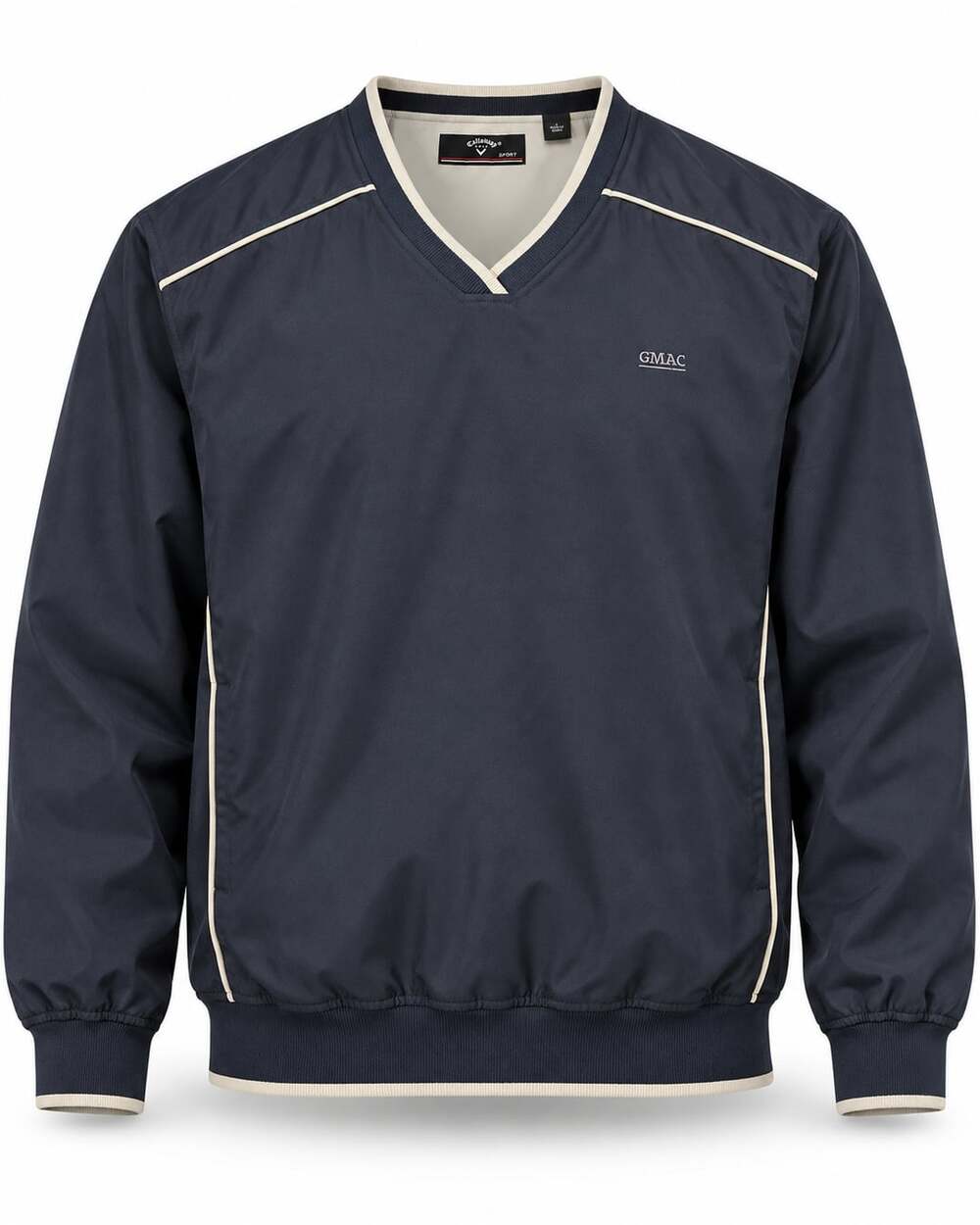 Callaway Golf  Mens L Navy V-Neck Pullover Windbreaker Vintage GMAC Mint / Soft